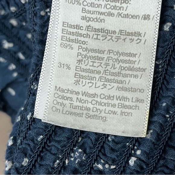 Madewell Blue Floral Smocked Crop Top Small Cottagecore Coquette Boho Stretch - Picture 8 of 11